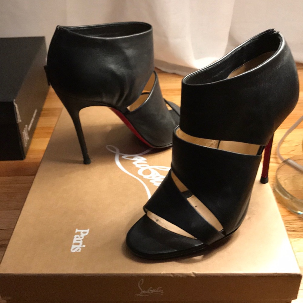 Christian Louboutin Black leather booties